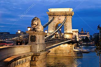 Hungary, Budapest, Chain back. City View