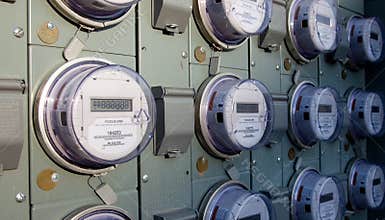 Row of electric meters