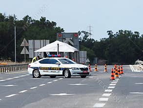 Police Block Post During Second Nationwide Covid Lockdown