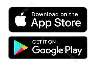 Download on the App Store and Get it on Google Play buttons