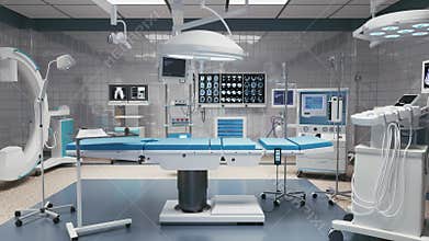 Contemporary operating room with equipment