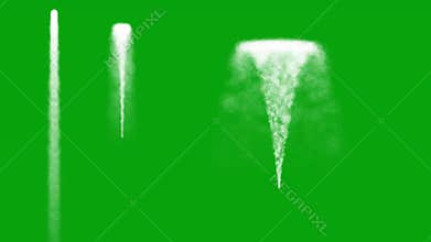 Water fountains with green screen background