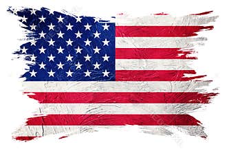 Grunge USA flag. American flag with grunge texture. Brush stroke