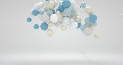 Colorful balloons flying up on white background