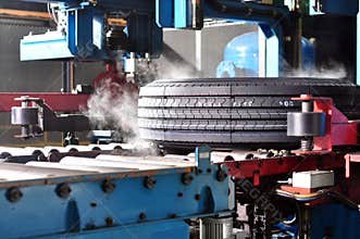 A new tire in the production line