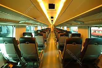 Interior of train in Finland