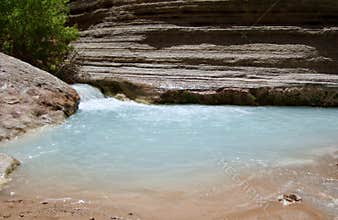 Calcium Carbonate Water in a Canyon Riverbed