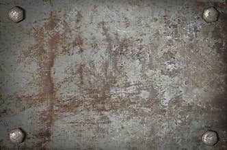 Art grunge metal plate with screws