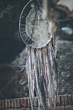 White dream catcher talisman charm  handmade symbol