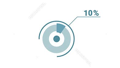 10 percent circle round donut chart infographic. 4k video royalty free graphic animation
