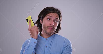 Man fed up of irritating gossip on mobile phone call