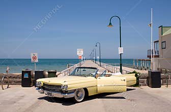 Cadillac on the beach