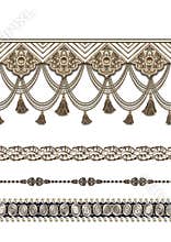 luxury border with tassels and jewelry elements.