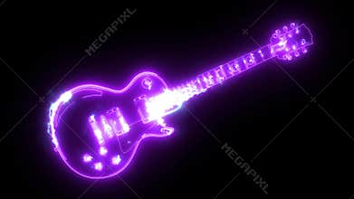 Electric guitar icon. digital animation