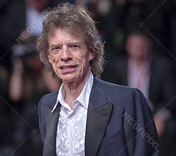 Mick Jagger walks the red carpet