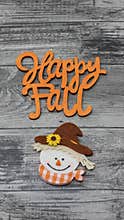 Happy fall message with smiling scarecrow