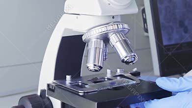Scientist working in lab. Doctor making microbiology research. Biotechnology, chemistry, bacteriology, virology, dna and