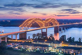 Memphis, Tennessee, USA at Hernando de Soto Bridg