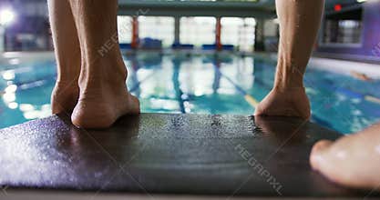 Swimmer training in a swimming pool