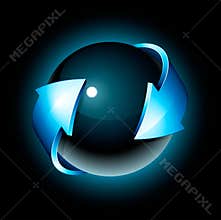 Arrows around sphere