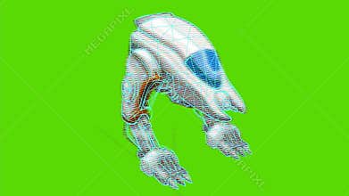 Alien Robot Low Polygon Hologram 2D Animation