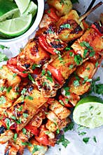 Chicken and pepper kebobs