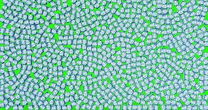 Wall of a lot of ice cubes symbol falling down on chroma key green screen and fill the screen background, concept of refreshment