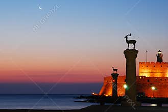 Harbour gates & Lighthouse, Rhodes