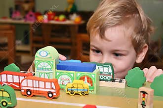 Child play in kindergarten