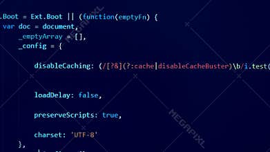 Flow of coded information is appearing on the screen