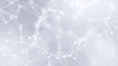 Abstract Neural network Connected cells ines and dots.