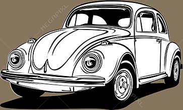 Classic vintage retro car image VW Bug