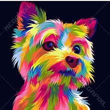 Funny and cute dog vector pop art full colours