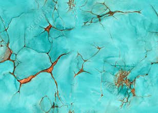 Decorative seamless turquoise pattern.  Abstract watercolor turquoise background. Unusual design.