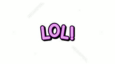 Lol - expression word text on a white background
