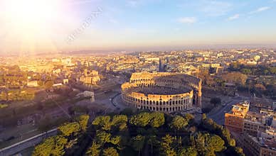 The Colosseum or Coliseum, Flavian Amphitheatre in Rome, Italy