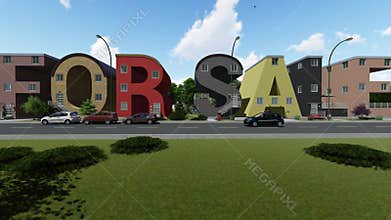 Buildings shaped like a words for sale