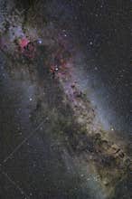 Milky Way in Cygnus constellation