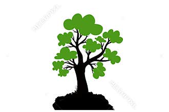 Tree logo design template on white background. Illustration