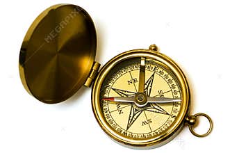 Old style brass compass