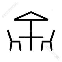 Summer terrace icon vector. Isolated contour symbol illustration