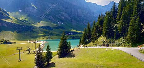 Beauty of nature in Switzerland at Titils Mounten, lakes,rivers and tree. Europe.