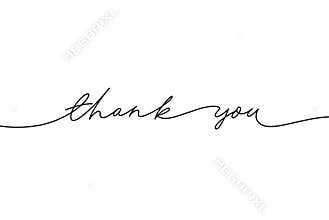 Thank you hand drawn vector modern calligraphy. Thank you handwritten ink illustration.