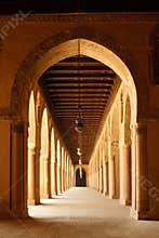 Arches of Ahmad Ibn Tulun Mosque in Cairo, Egypt