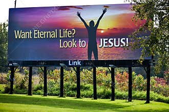 Religious Billboard - Look to Jesus