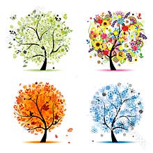 Four seasons tree - spring, summer, autumn, winter