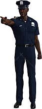 African American Police Officer Isolated