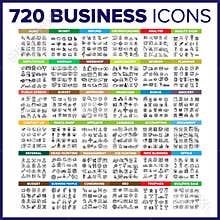 Business Icon Thin Line Big Set Vector