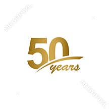 50 Years Anniversary elegant Gold Line Celebration Vector Template Design Illustration