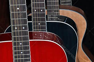 Guitars isolated on black background